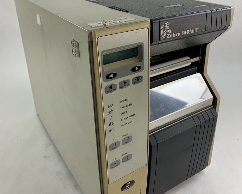 Zebra 140Xi III Label Thermal Printer 200 DPi Serial and Network Cracked Side