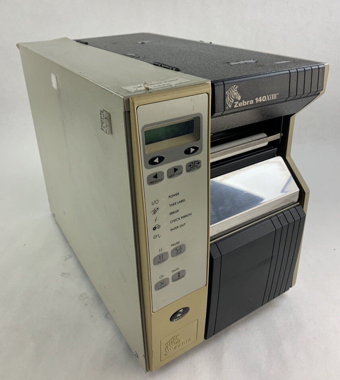 Zebra 140Xi III Label Thermal Printer 200 DPi Serial and Network Cracked Side