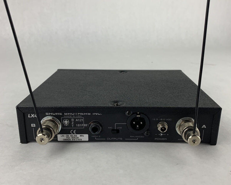 Vintage Shure LX4 Wireless Receiver Only Power Tested 2x Antenna