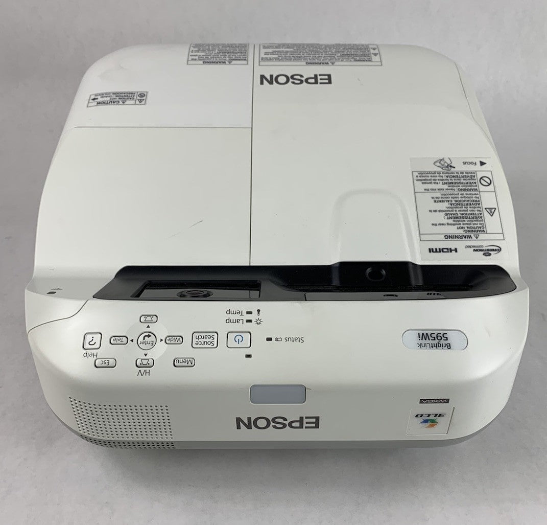 Epson H599A BrightLink 595Wi LCD Lamp Projector 3050 Lamp Hours No Remote3