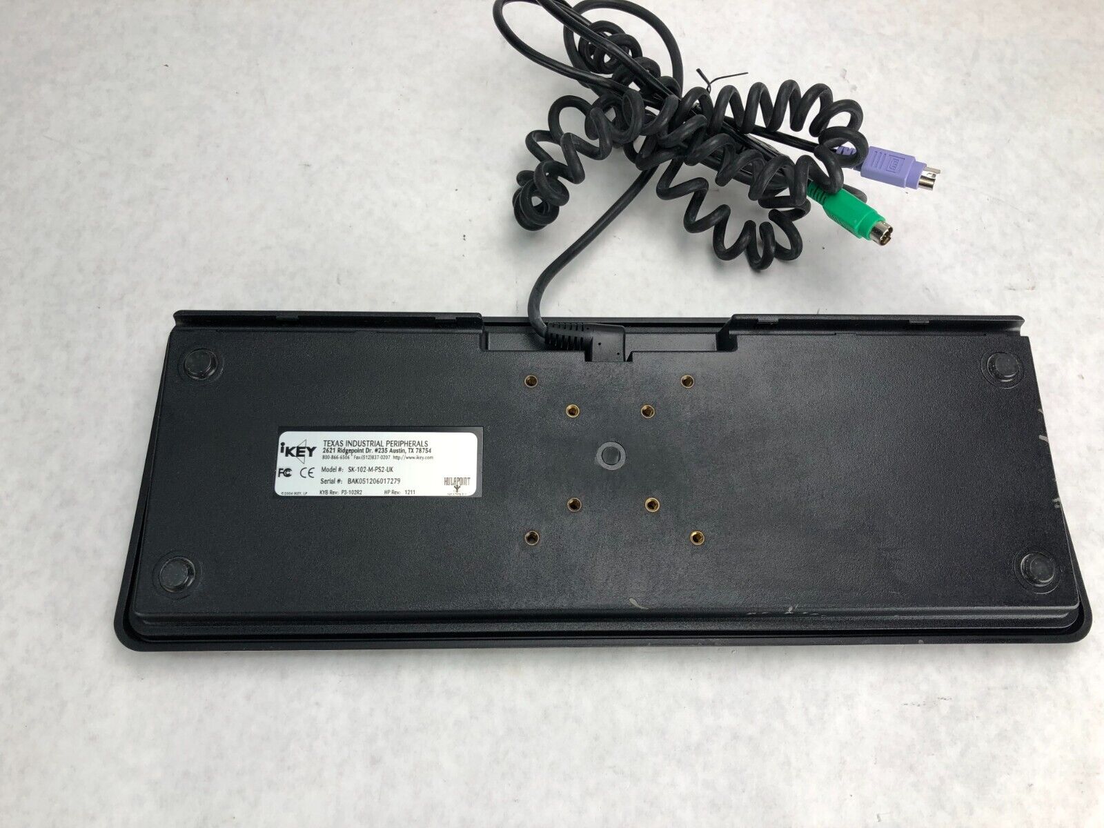 Texas Industrials Peripherals DT-5K-STD iKey Industrial Keyboard SK-102-M-PS2-UK