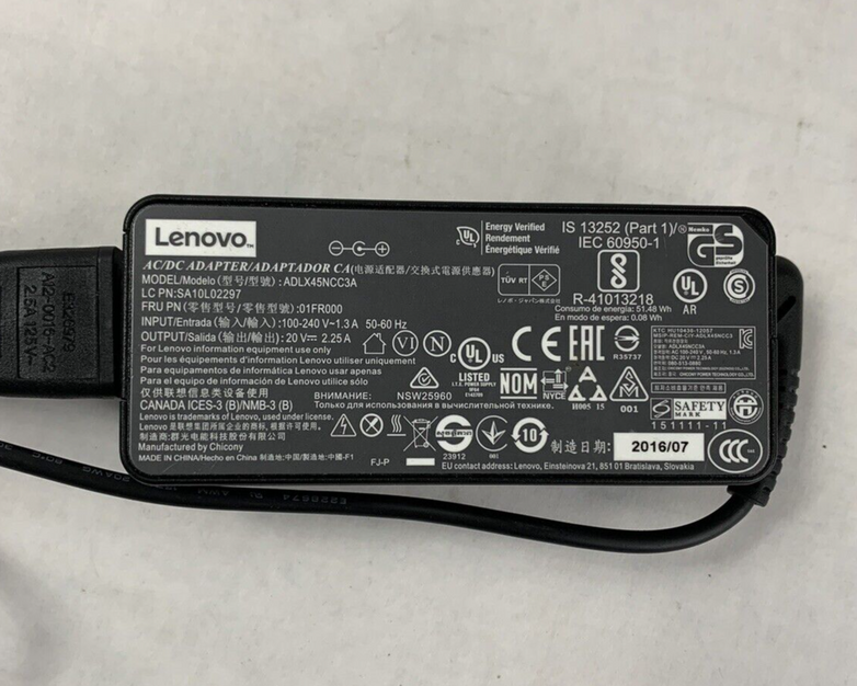 Mixed Lot of 8 Lenovo 20V 2.25A 45W AC Adapter