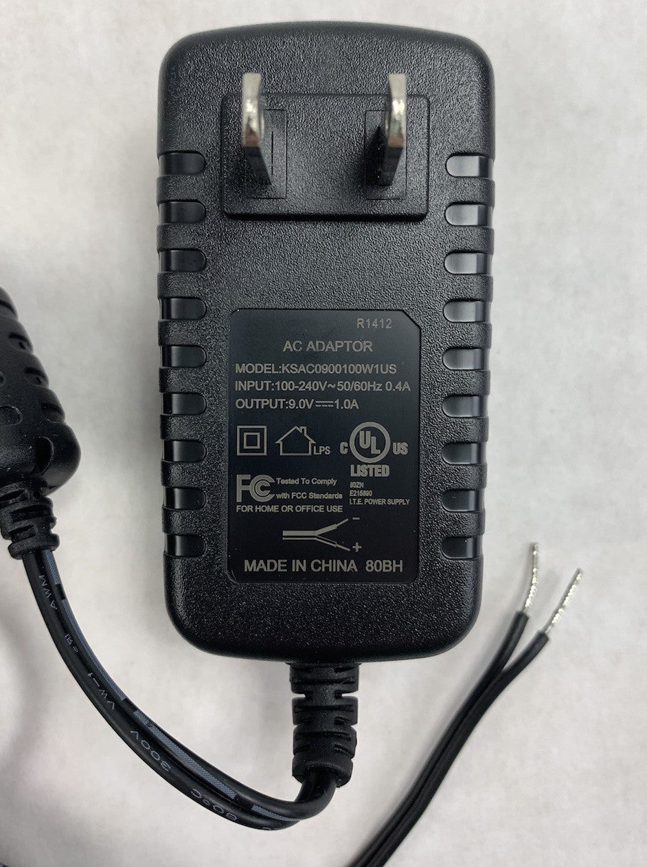 Unbranded KSAC0900100W1US 9V 1A AC Adapter - No Tip (Lot of 6)