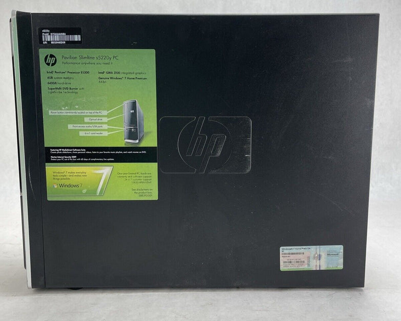 HP Pavilion S5000 SFF Intel Pentium Dual-Core E5300 2.6GHz 2GB RAM No HDD No OS