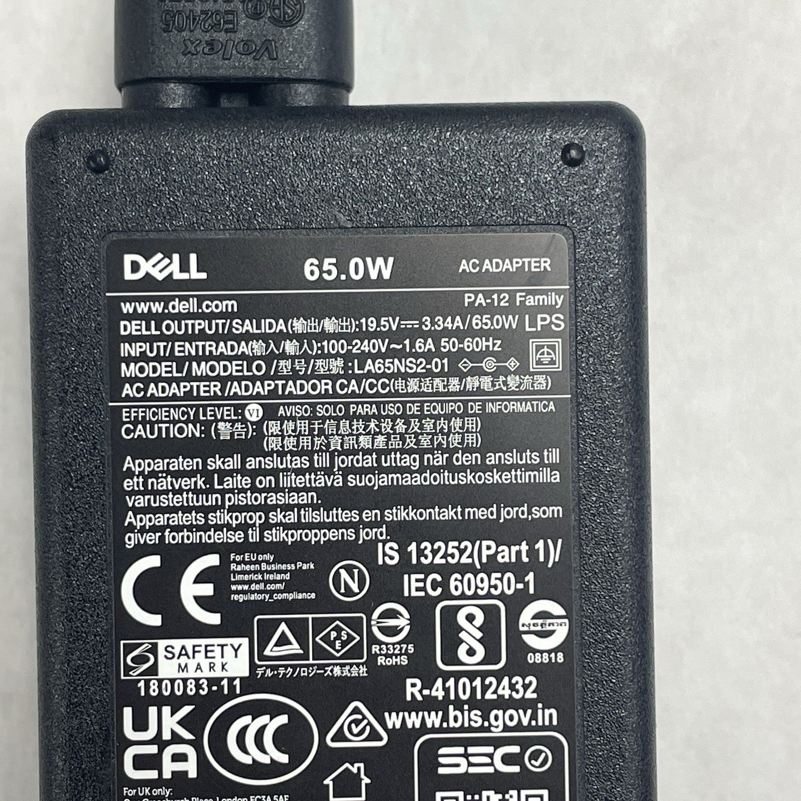 Dell 65W AC Adapter Laptop Charger 19.5V 3.34A Black LA65NS2-01 Lot of 35