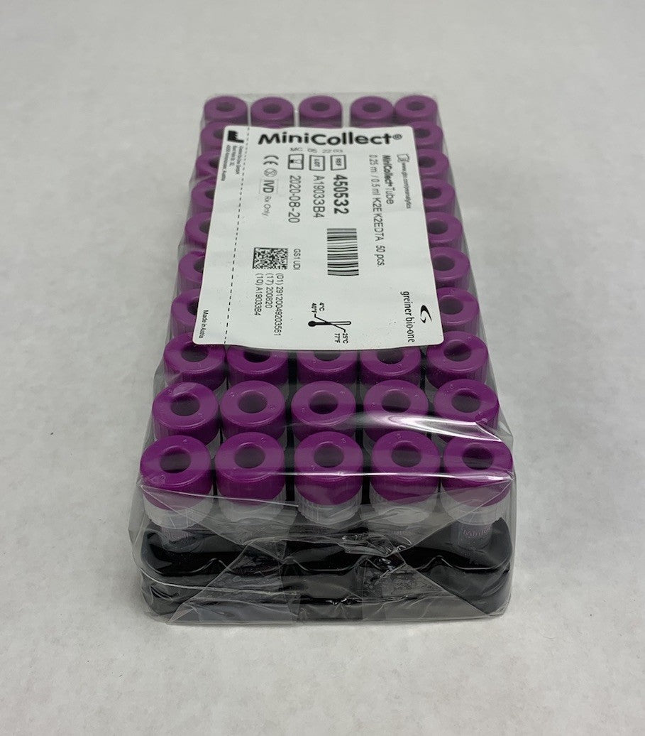 MiniCollect 450532 0.25ml / 0.5ml K2E K2EDTA 50pcs Tubes