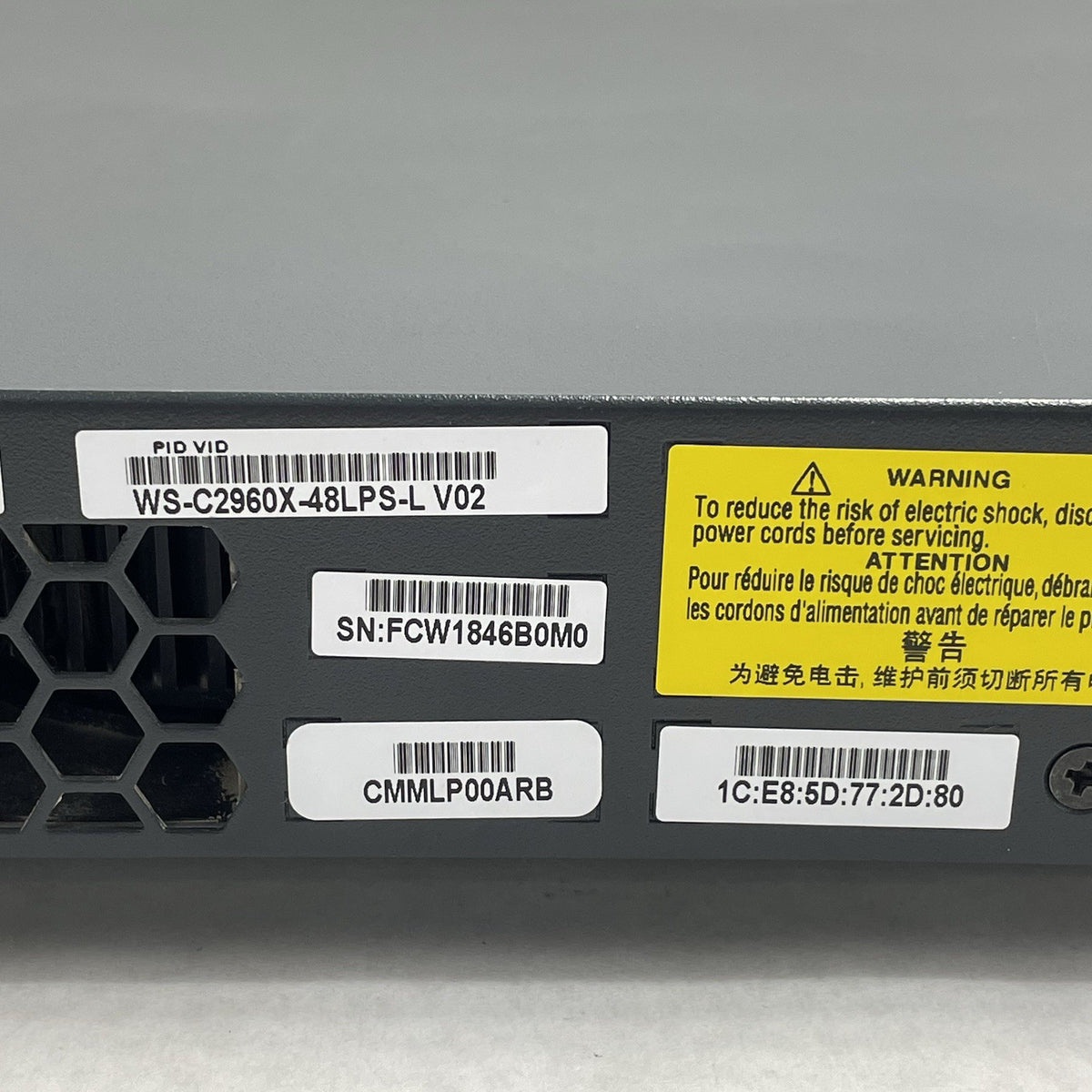 Cisco WS-C2960X-48LPS-L V04 48 Port Ethernet Gigabit PoE+ Switch Tested & Reset8