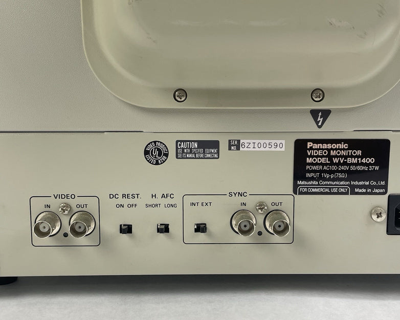 Panasonic WV-BM1400 Black and White Video Monitor For Parts