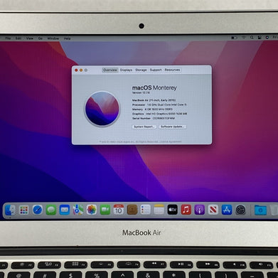 Apple MacBook Air A1465 2015 11" 1.6Ghz i5 4GB RAM 120GB SSD os12.7.6 304 Cycles