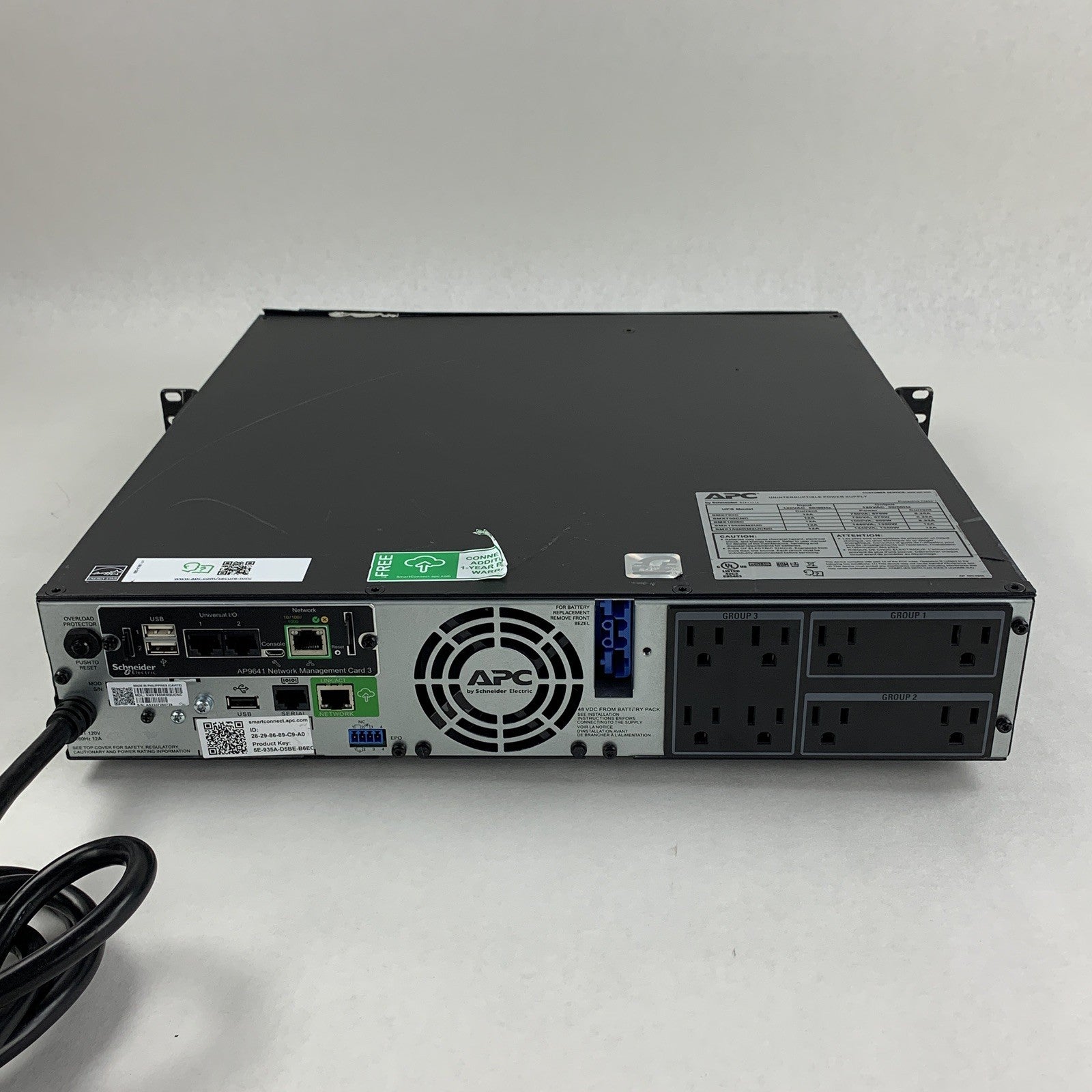 APC SMX1500RM2UCNC Battery Backup UPS w/ AP9641 No Batt No Caddy No FacePlate