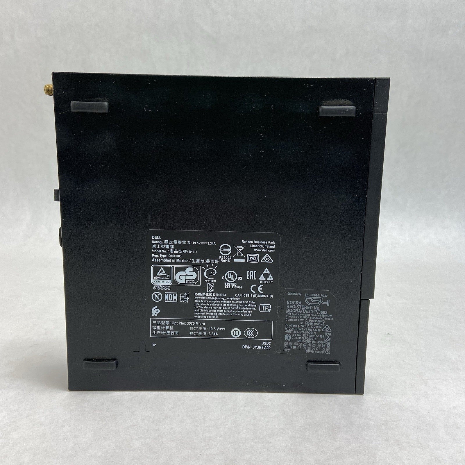 Dell Optiplex 3070 Micro Intel Core i3-9100T 3.1GHz 8GB RAM w/AC No HDD/OS4
