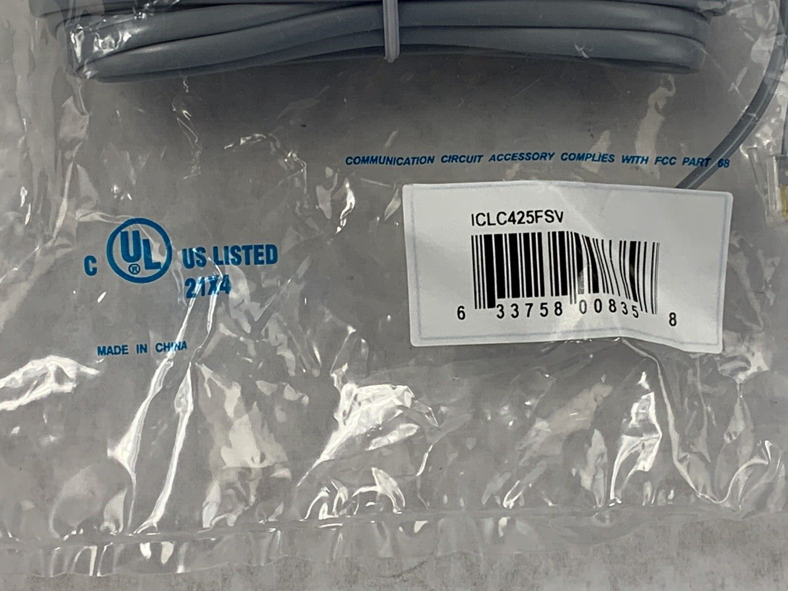 25 Foot Grey Wall Cord ICC ICLC425FSV Lot of 8