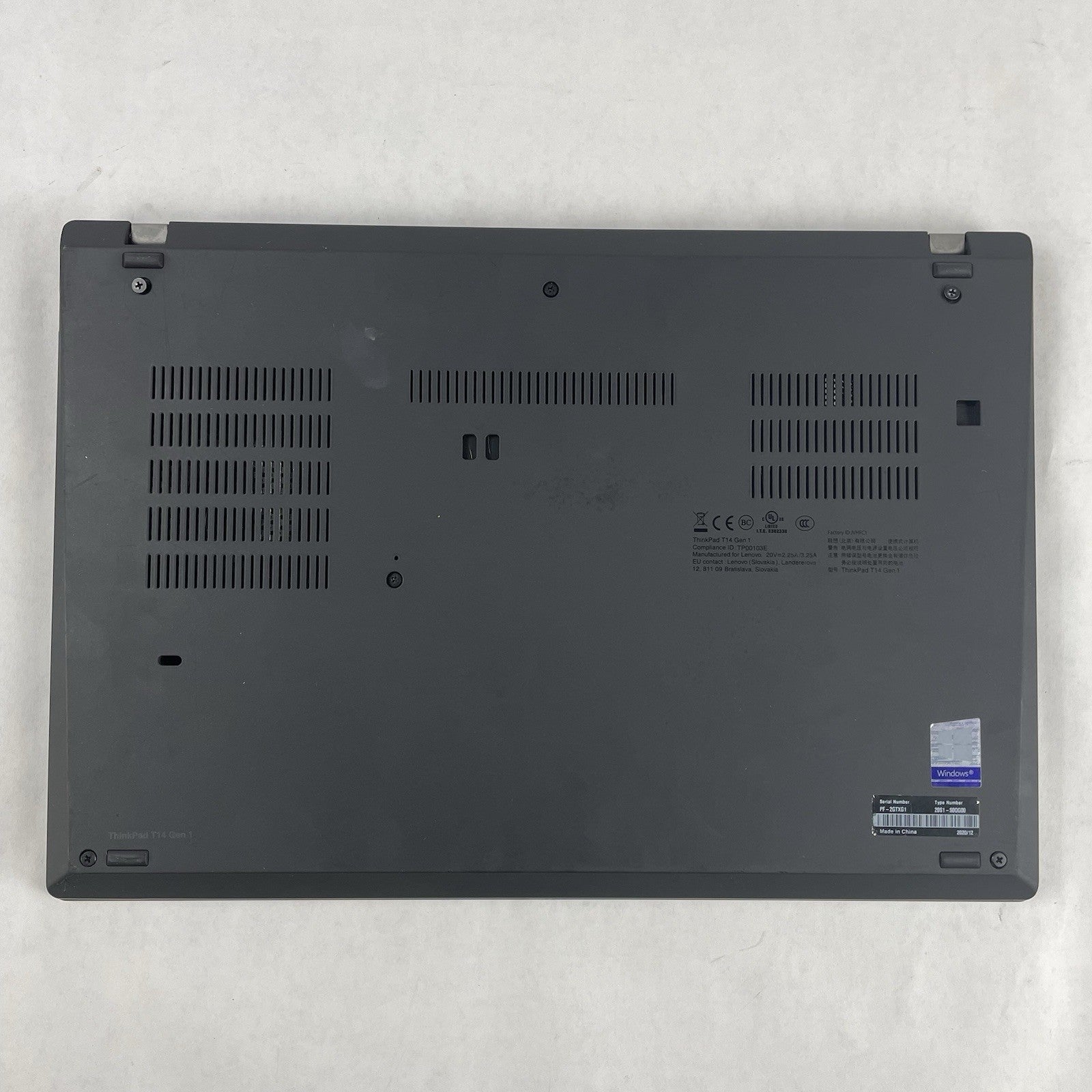 Lenovo ThinkPad T14 Gen 1 14" i5-10310U 1.7 GHz 8GB RAM No SSD/OS/AC/Batt - READ14