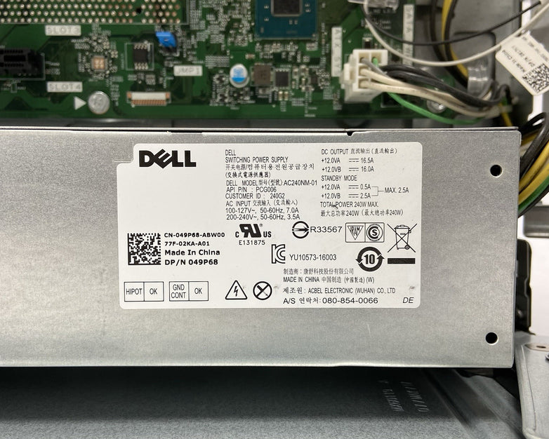 Dell Inspiron 3668 DT Intel Core i3-7100 3.9GHz 8GB RAM No HDD No OS