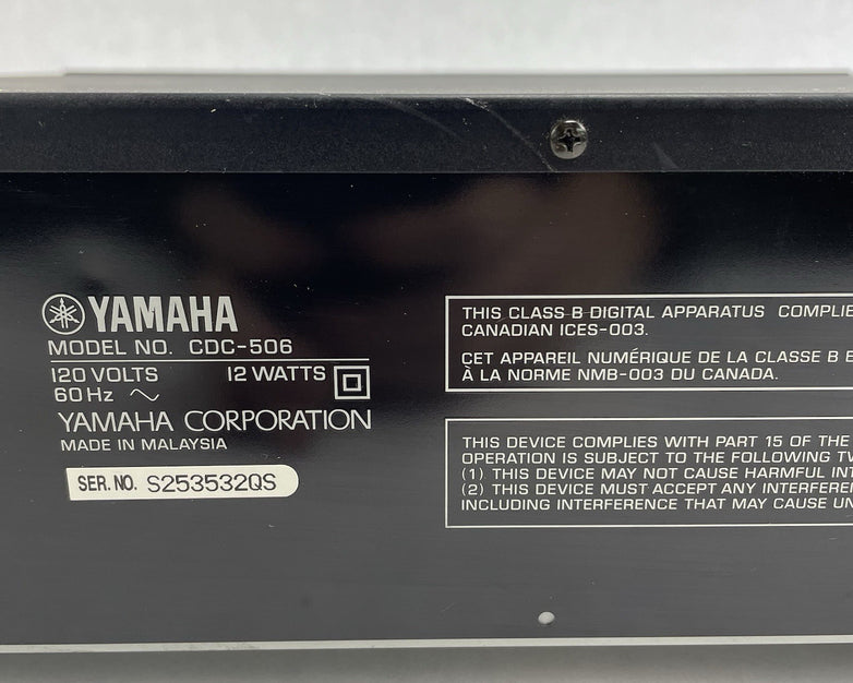Yamaha CDC-502 CDC-506 Optical Out 5-Disc Changer CD Player Carousel Tested