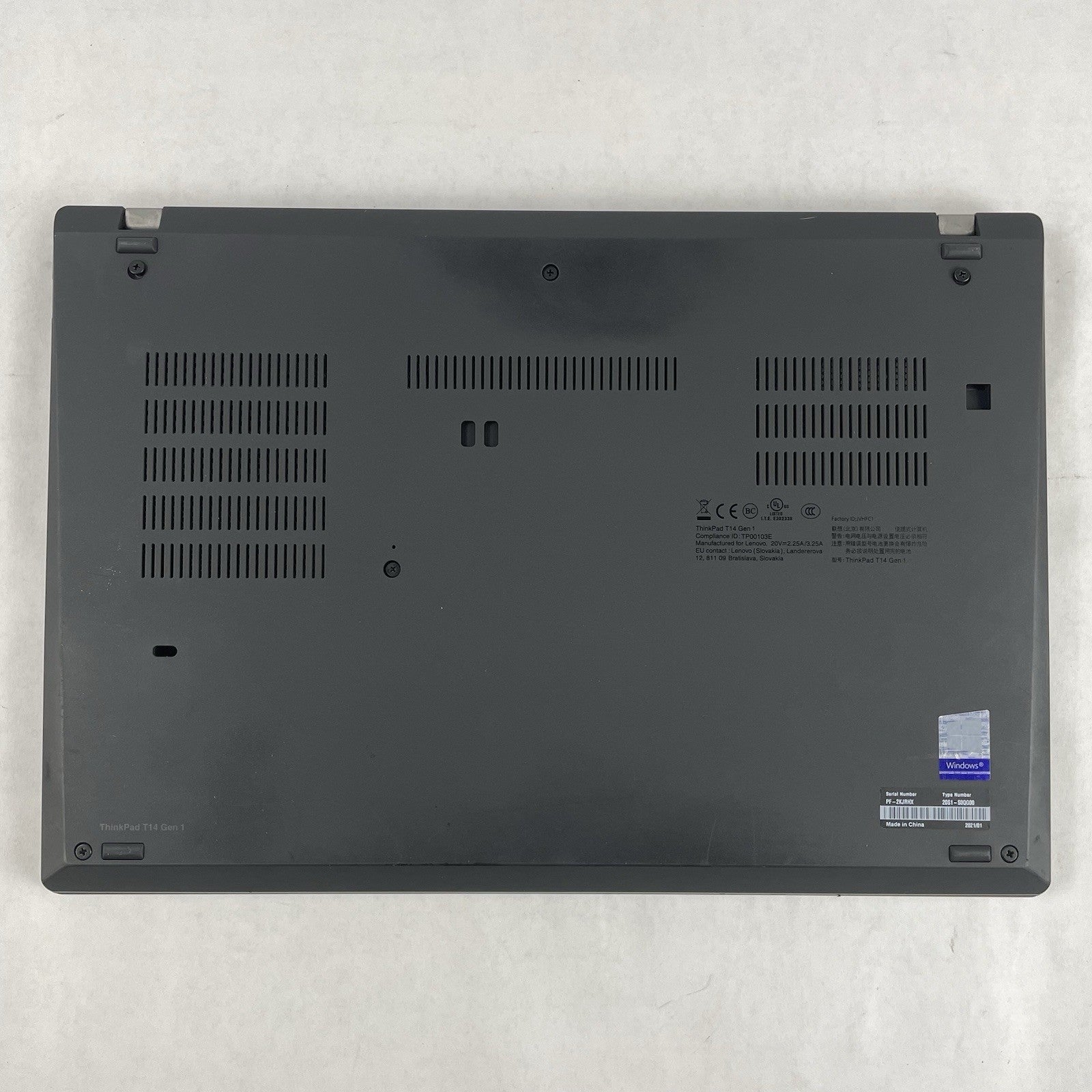 Lenovo ThinkPad T14 Gen 1 14" i5-10310U 1.70 GHz 8 GB RAM No SSD/OS/AC/Batt16