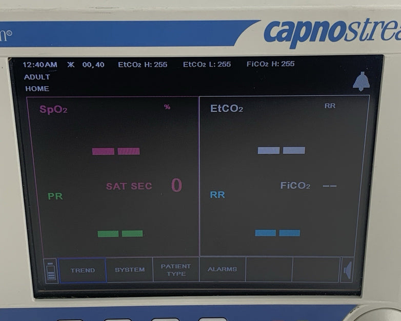 Oridion Microstream Capnostream 20 EtCO2 Co2 Monitor w/ Battery Powers On