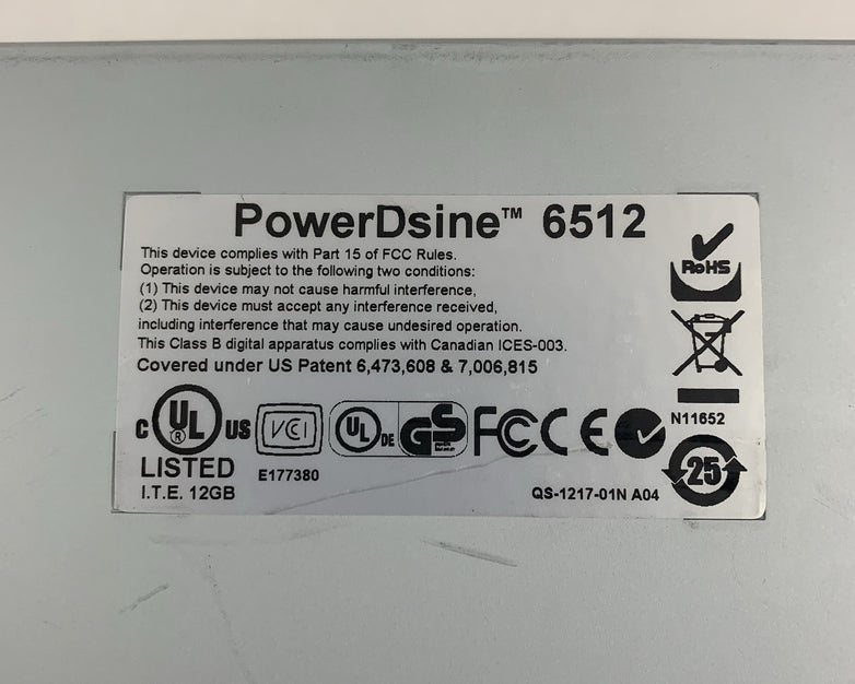 PowerDsine 6512 PD-6512/AC/M/PMS 12 Port 10/100 Managed Switch Missing Faceplate