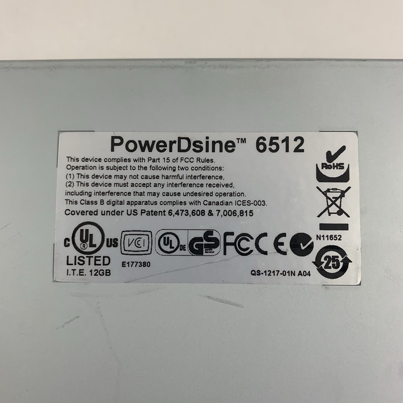 PowerDsine 6512 PD-6512/AC/M/PMS 12 Port 10/100 Managed Switch Missing Faceplate10