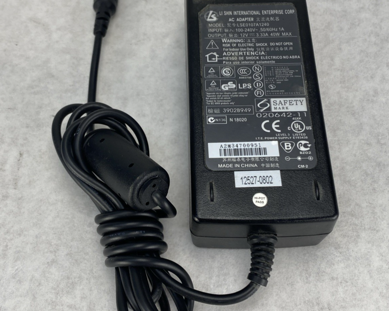 Li Shin International LSE0107A1240 12V 3.33A 40W I.T.E. Power Supply (Lot of 3)