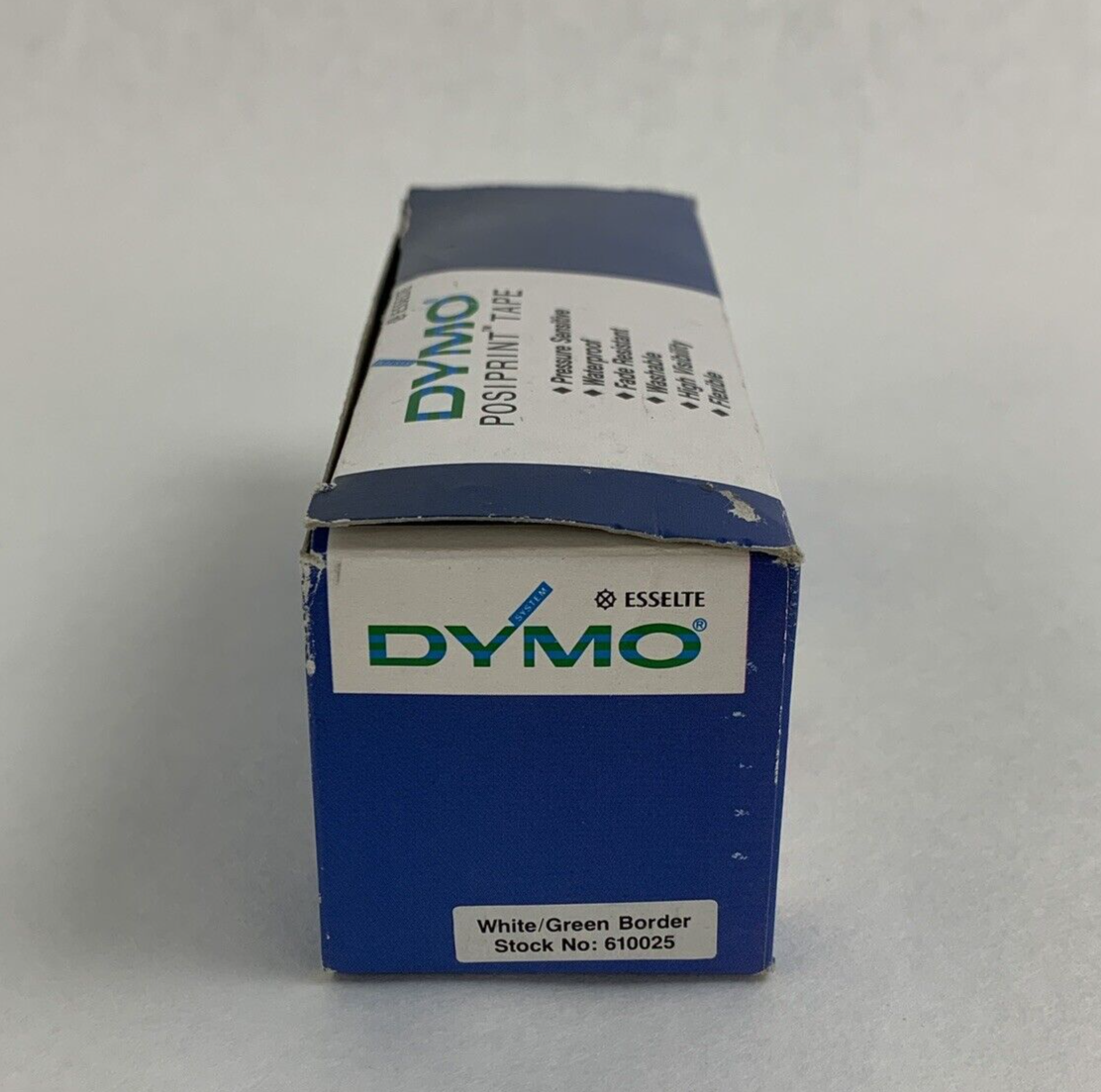 Dymo 610025 Esselte PosiPrint Labeling Tape White Green Border 3/8"x10" 10 Rolls