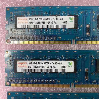 1GB Hynix HMT112U6BFR8C-G7 1Rx8 PC3-8500U DDR3 Non-ECC Desktop RAM (Lot of 10)