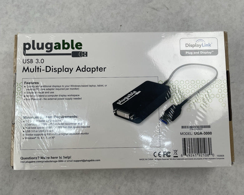 Plugable USB 3.0 Multi-Display Adapter Model UGA-3000