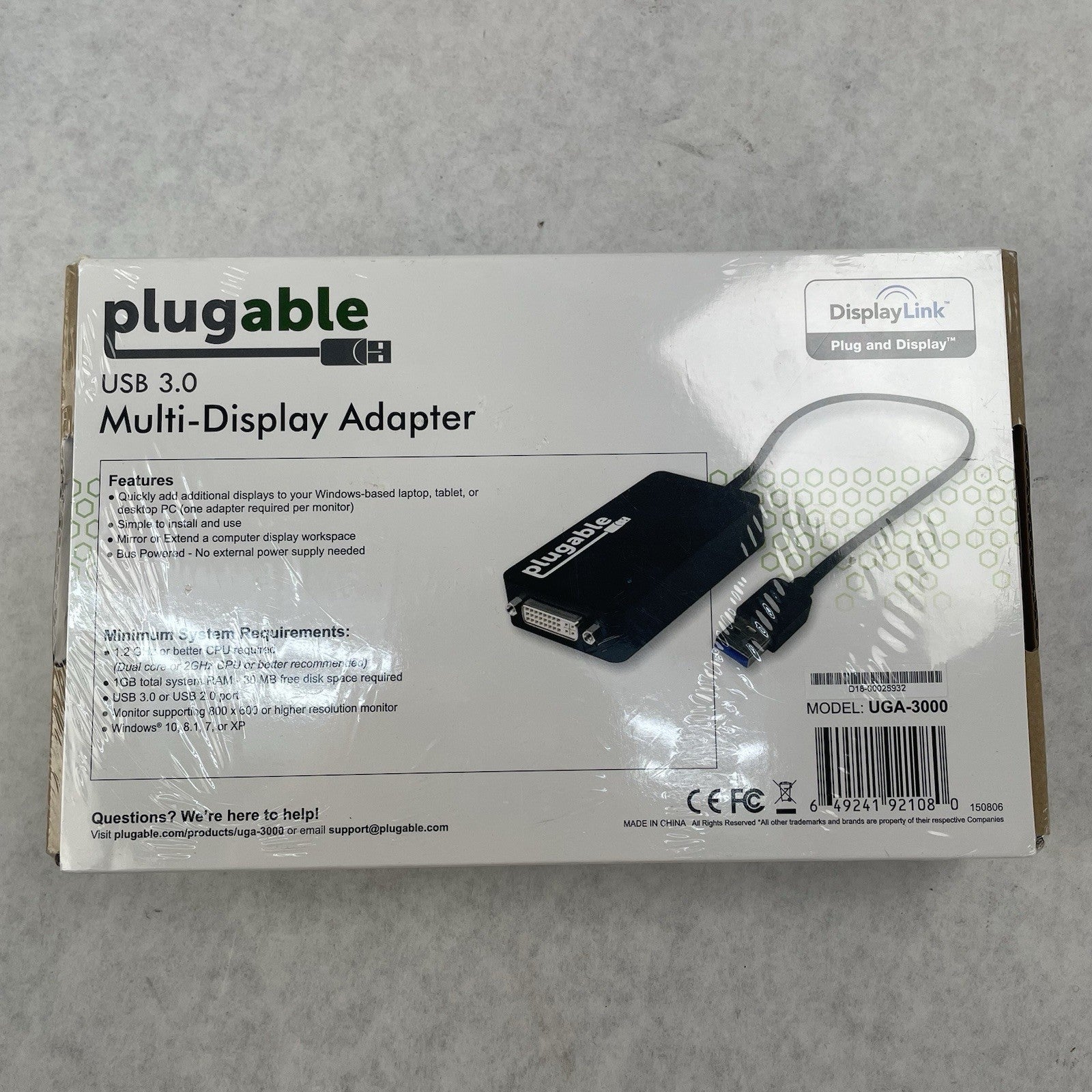 Plugable USB 3.0 Multi-Display Adapter Model UGA-30002