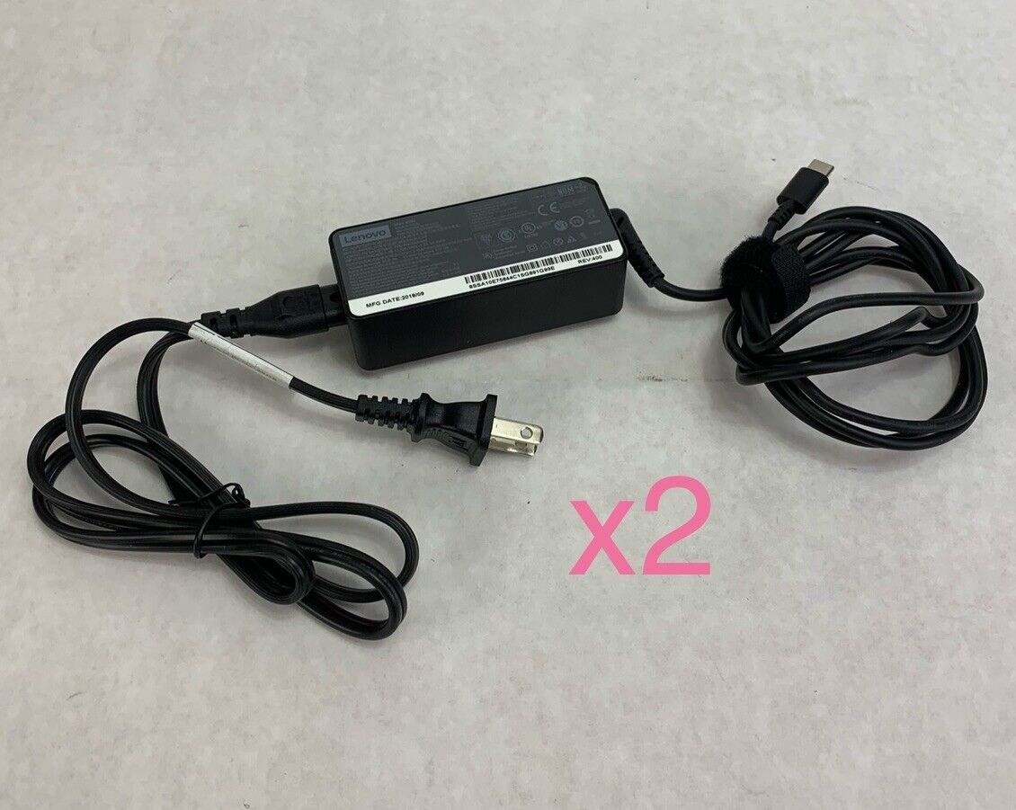 Lenovo ADLX45YCC2A 45W AC Adapter (Lot of 2)