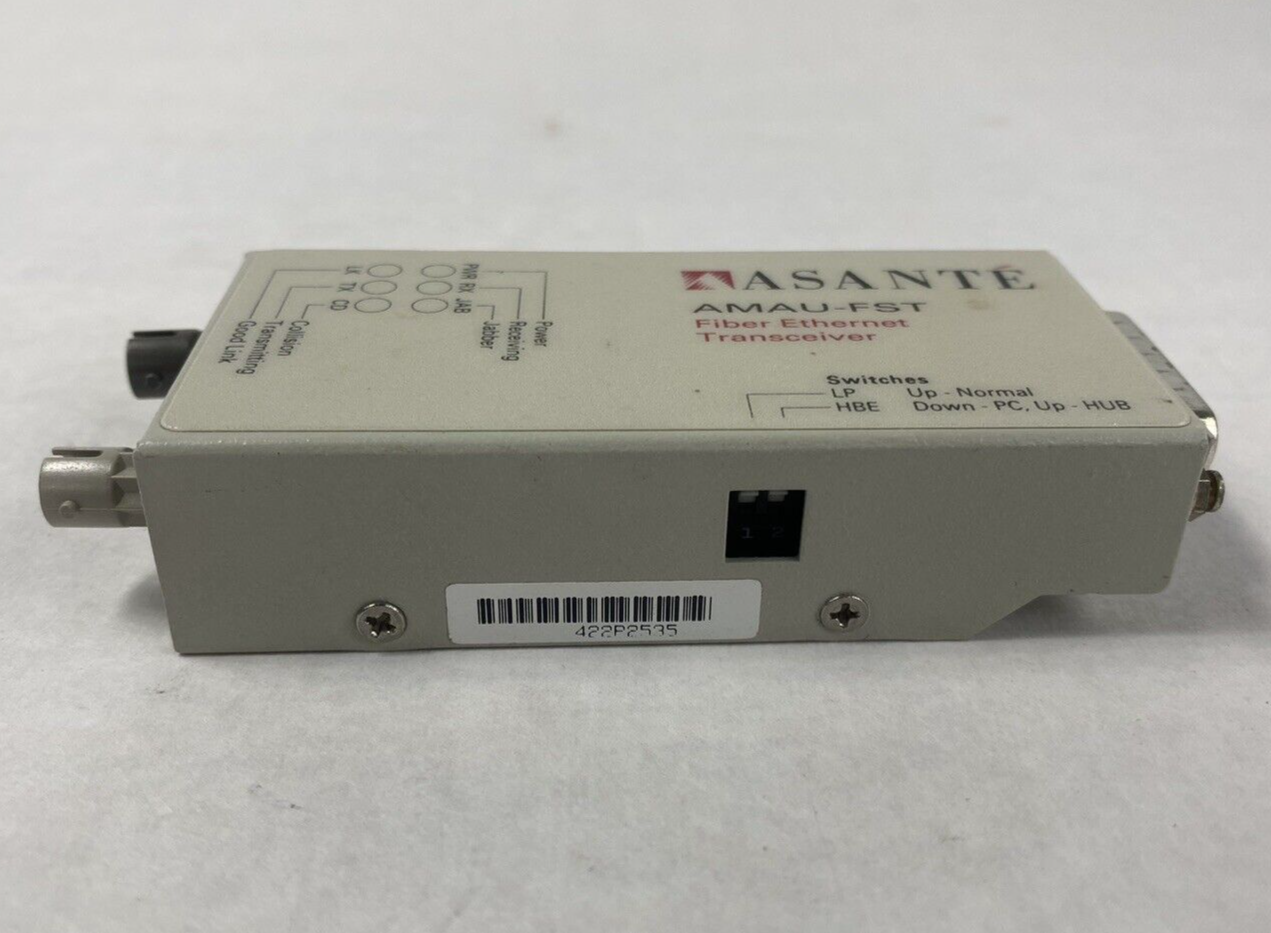 Lot of 5 Asanté AMAU-FST Fiber Ethernet Transceiver Untested