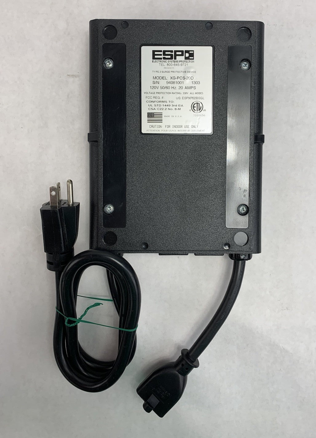 ESP XG-PCS-20D 120V 50/60 Hz 20A Surge Protector10
