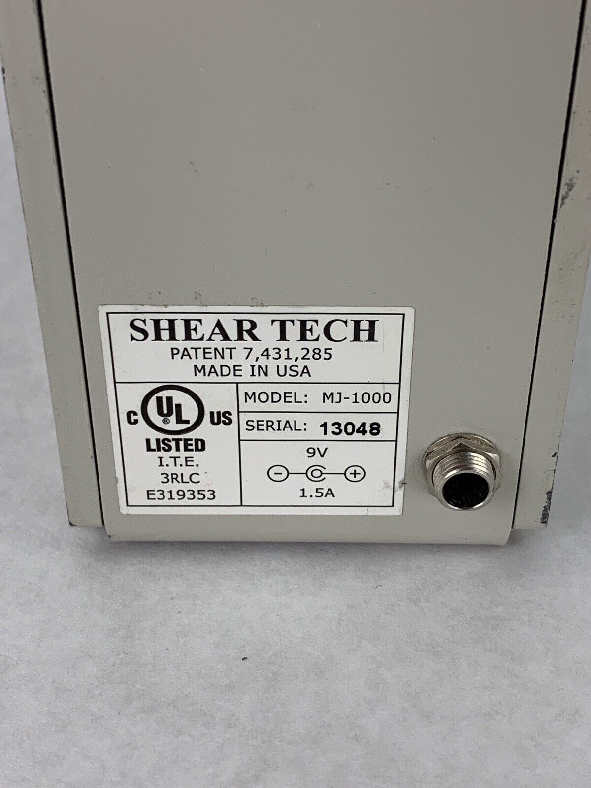 Shear Tech MJ-1000 Automatic Check Jogger Paper Shaker No AC Adapter Untested