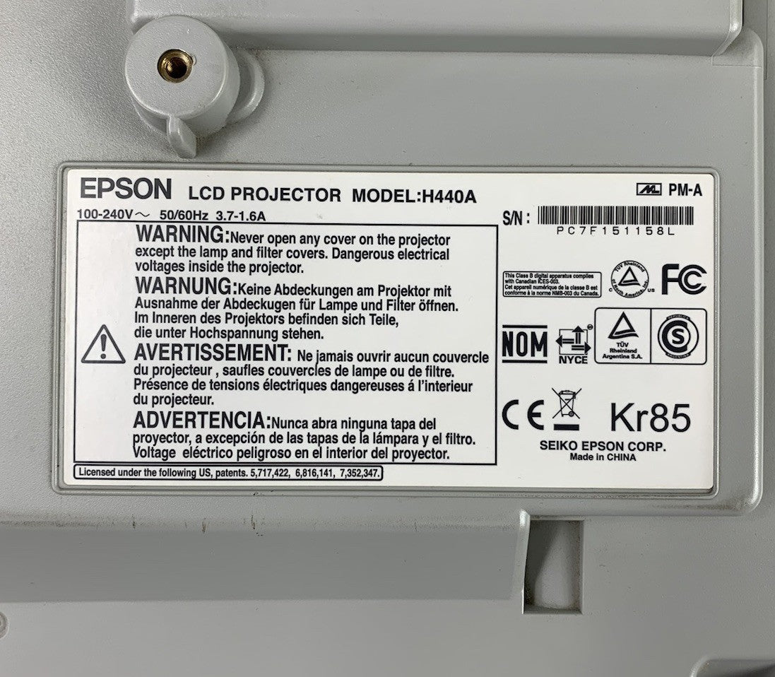 Epson Brightlink H440A LCD Projector 1518 Lamp Hours
