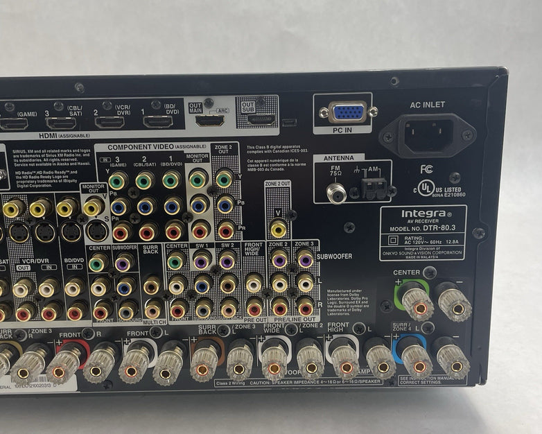 Integra DTR-80.3 9.2 AV Home Theater Receiver No Remote No Output For Parts