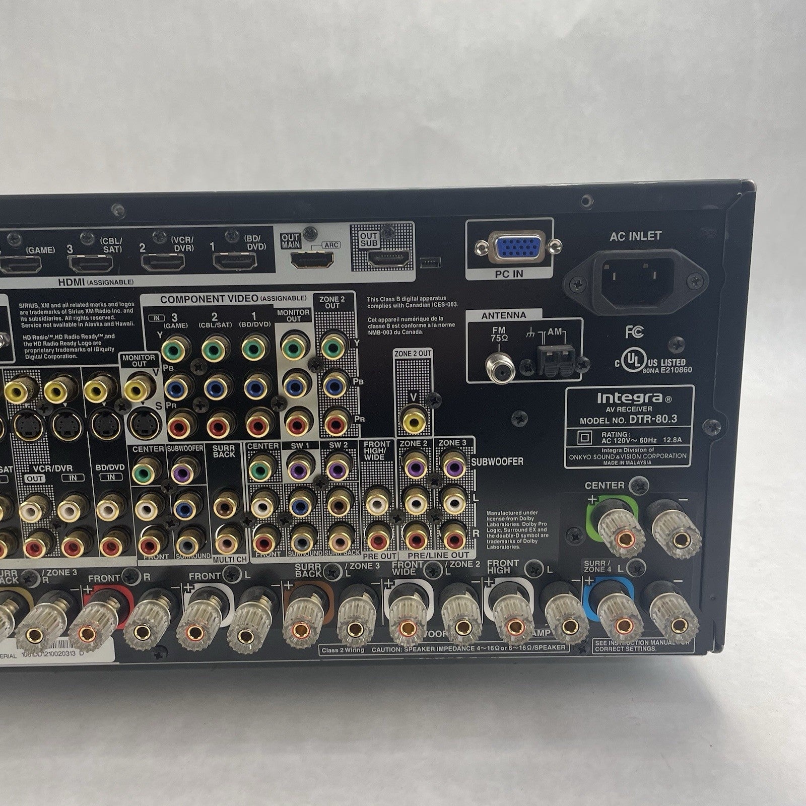 Integra DTR-80.3 9.2 AV Home Theater Receiver No Remote No Output For Parts7