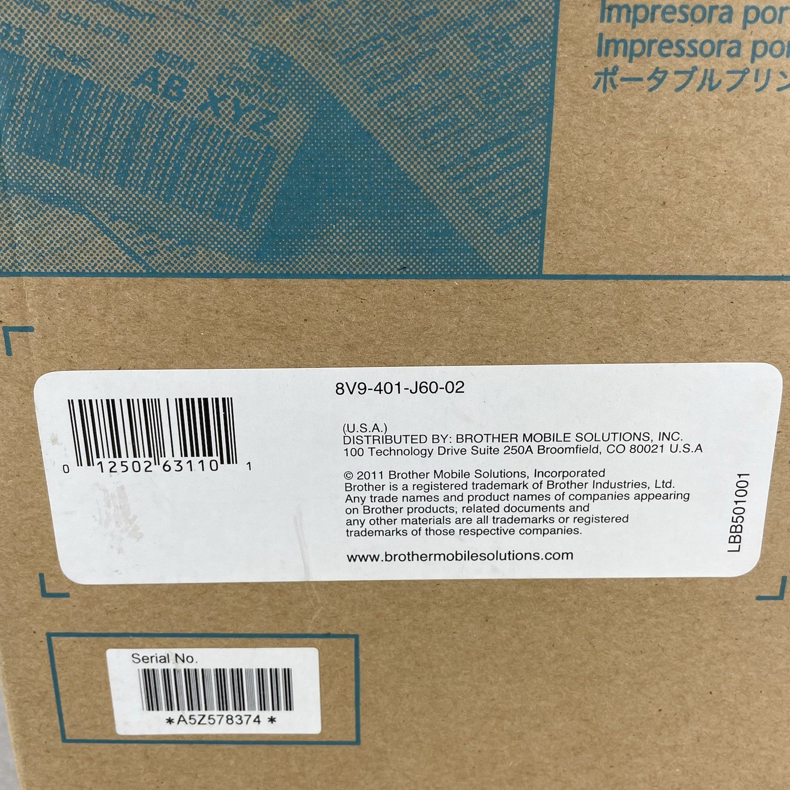 Brother Ruggedjet RJ4030 4030AI Mobile BlueTooth No Battery or Charger