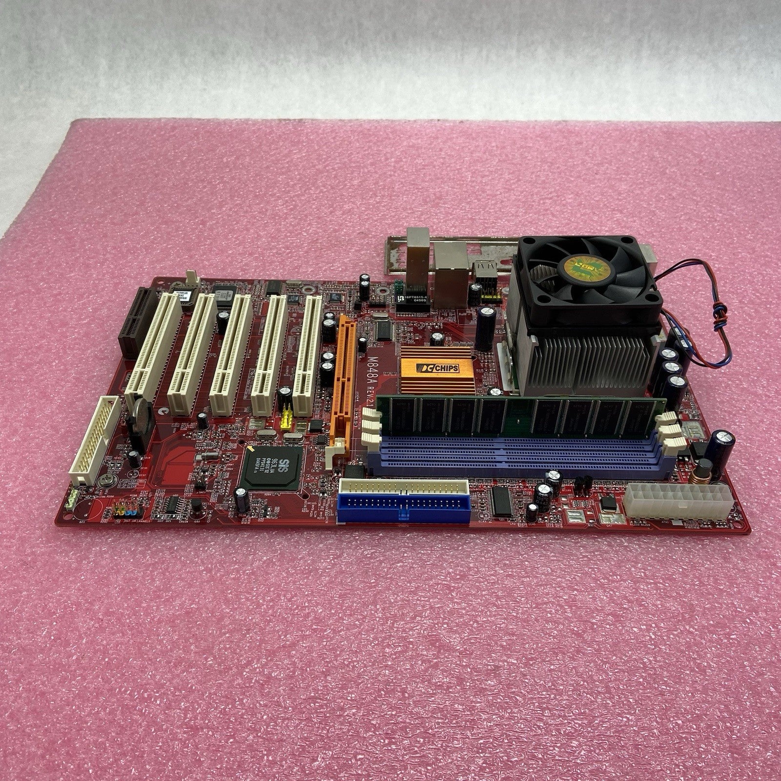 ECS PC Chips M848A Motherboard AMD Athlon XP 1.25GHz 1GB RAM w/IO2
