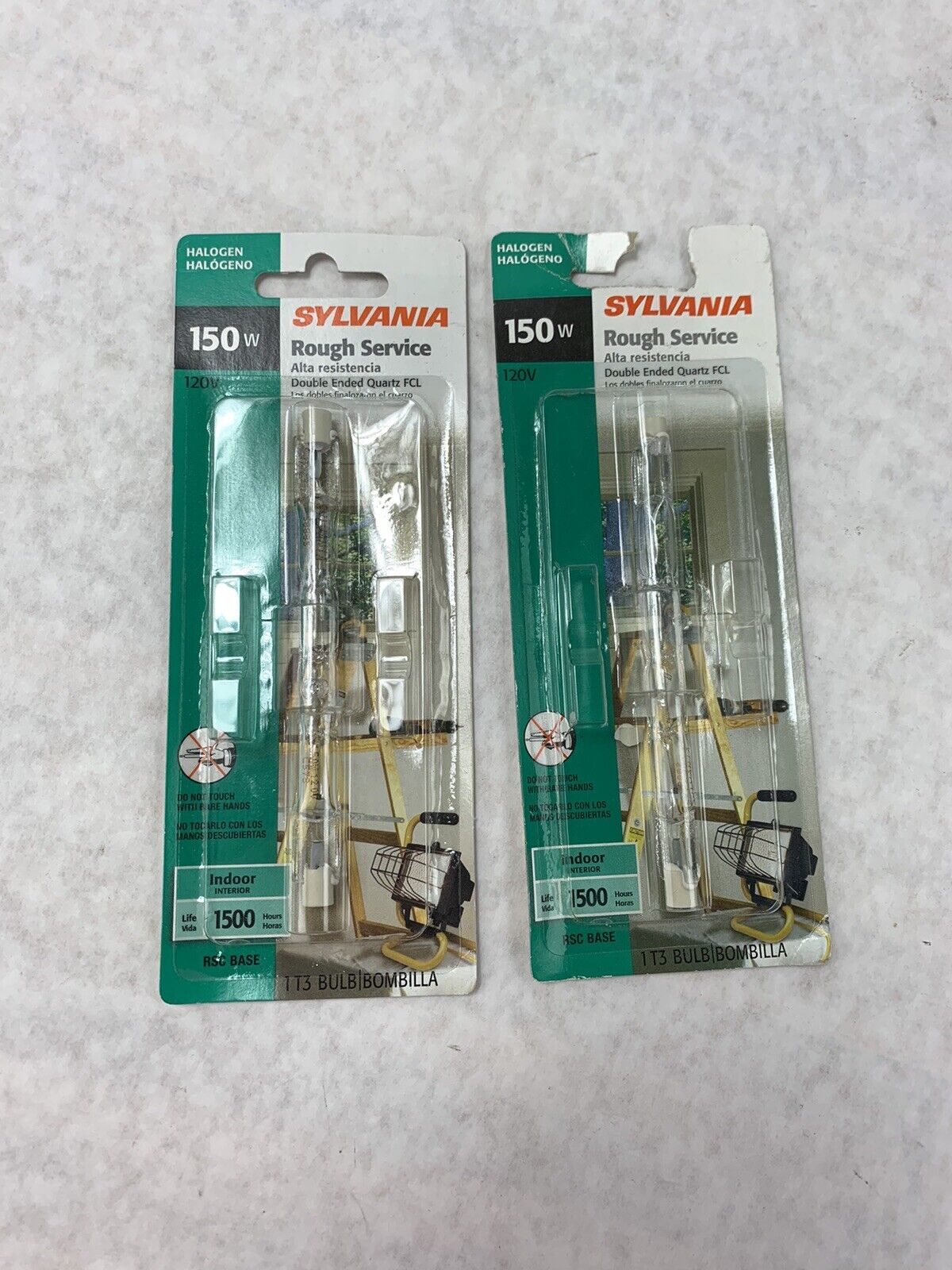 Lot of 2 Sylvania Double Ended Quartz 100w 120v 3 1/8”