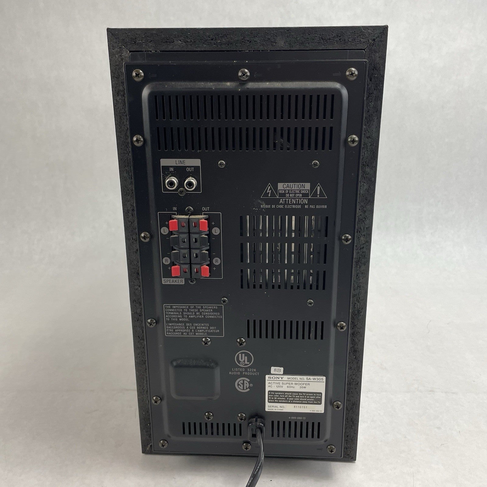 Sony SA-W305 Powered Subwoofer