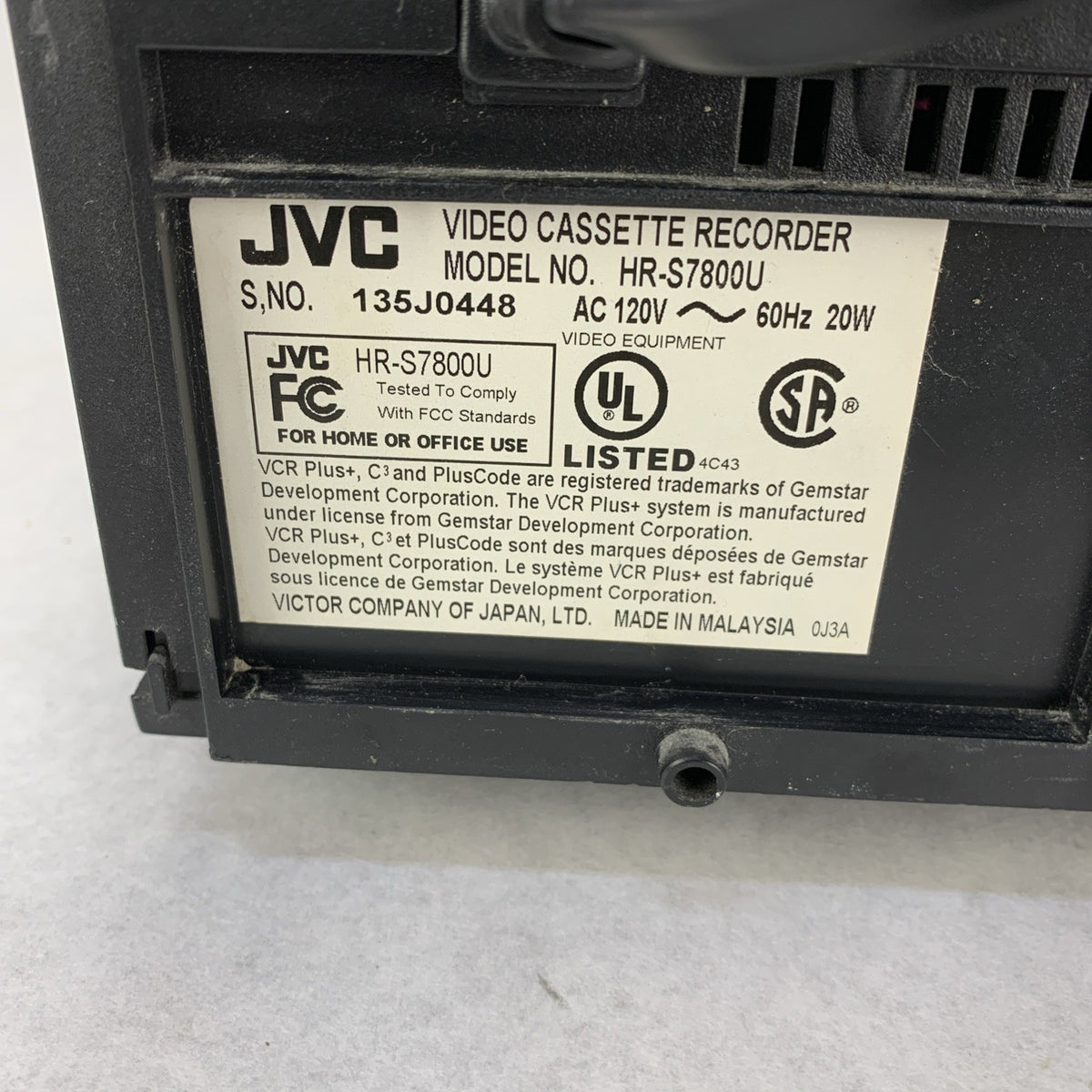 JVC HR-S7800U Super VHS ET Plug Play Video Cassette Recorder - Parts or Repair5
