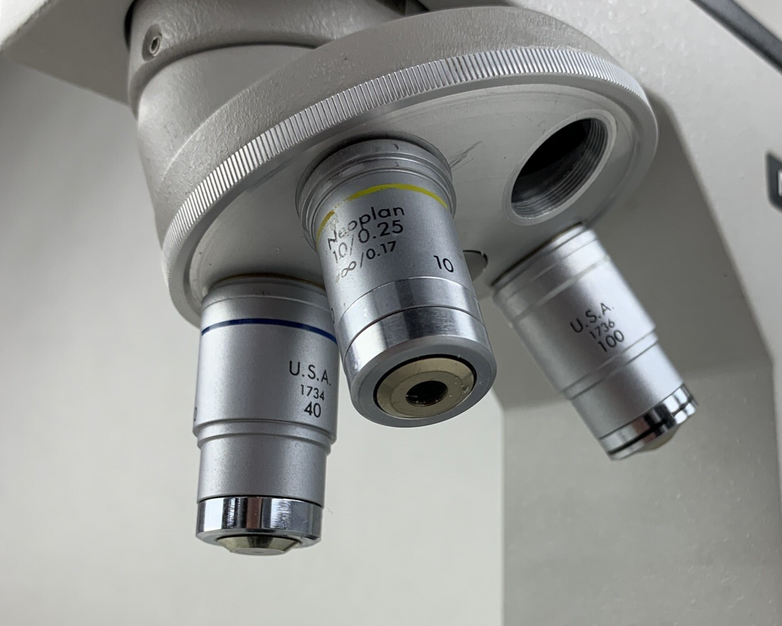 Reichert Microstar IV 410 Lab Microscope 10/.25 40/0.66 100/1.25 Oil No Bulb