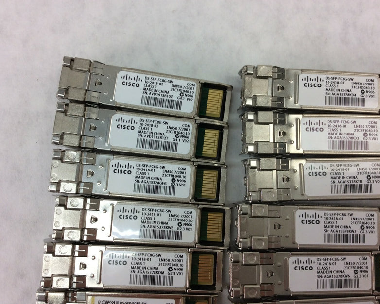 Cisco DS-SFP-FC8G-SW 8Gbps Channel SW Transceiver 8G (Lot of 27)