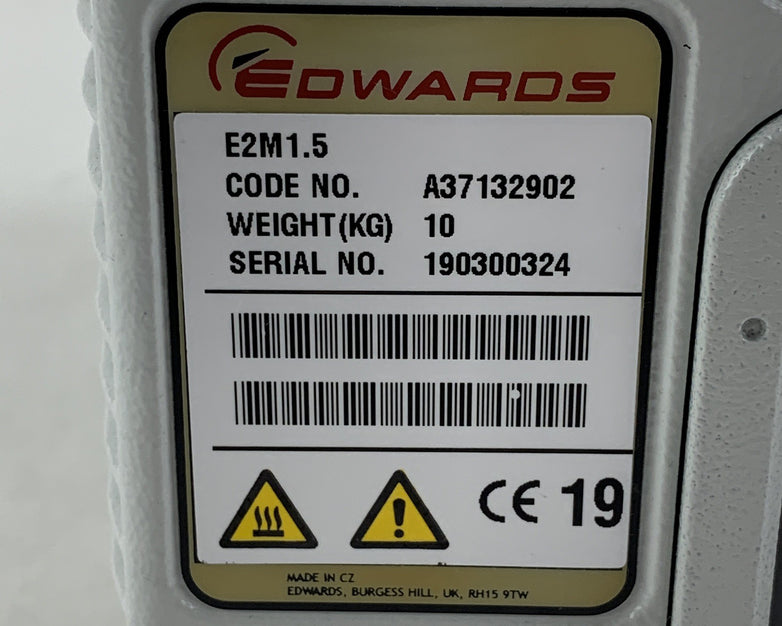Edwards Model E2M1.5 Vacuum Pump Parts and Repair Oil Drained