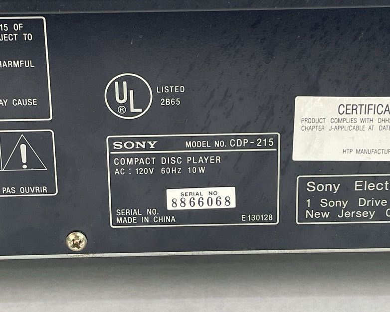 Sony CDP-215 Single Disc CD Player Tested