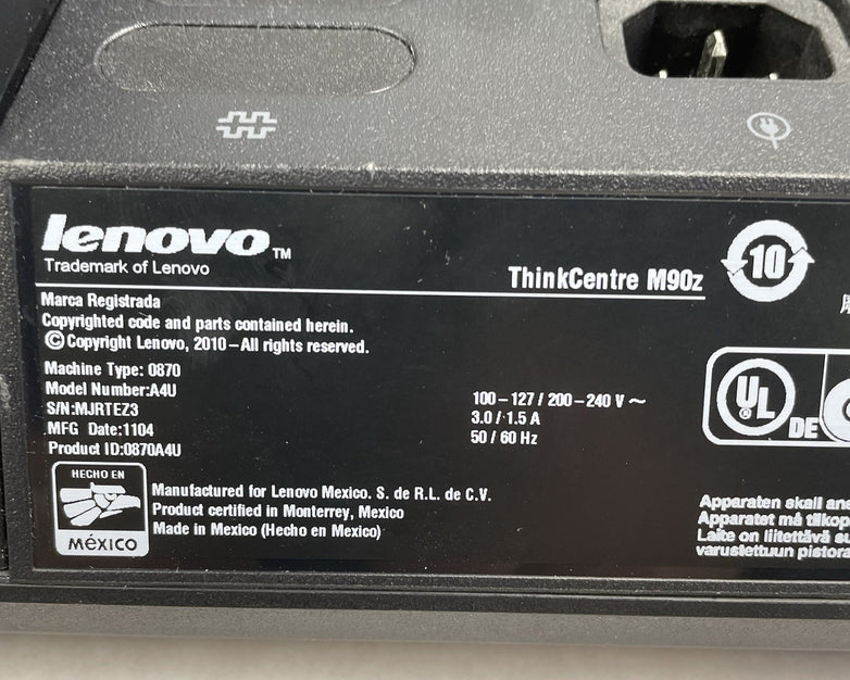 Lenovo Thinkcentre M90z 21" i5-650 3.20 GHz 4 GB RAM No HDD No OS