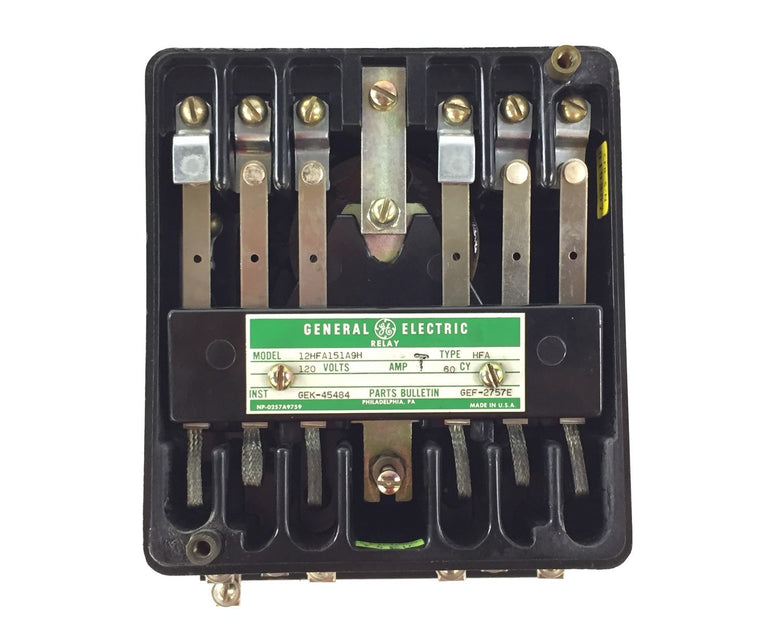 General Electric Relay Model 12HFA151A9H 120 Volt Multicontact CRACKED COVER