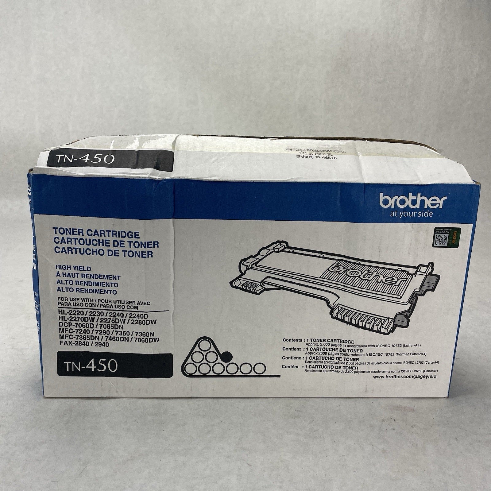 Brother TN450 TN-450 Black Toner Cartridge1