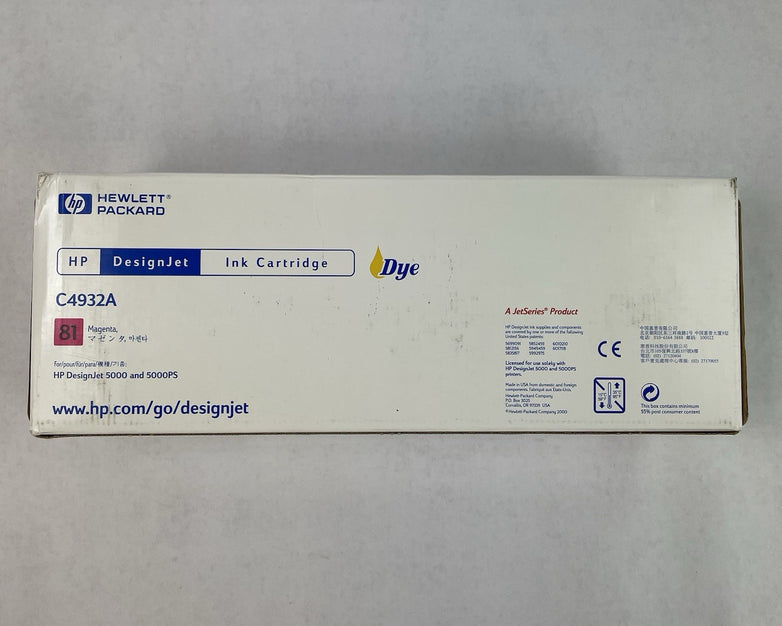 HP 81 Magenta Ink Cartridge C4932A 680ml for DesignJet 5000 5500 03MAY02