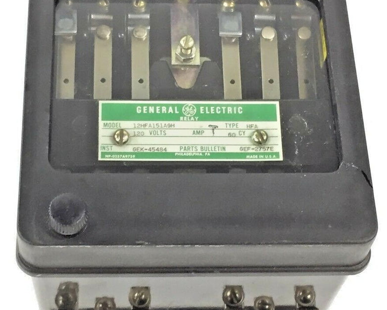 General Electric Relay Model 12HFA151A9H 120 Volt Multicontact CRACKED COVER