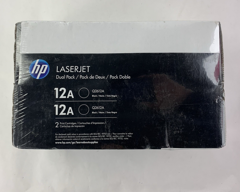 HP Q2612D LaserJet 12A Black Dual Pack Print Cartridges Pack of 2 - New